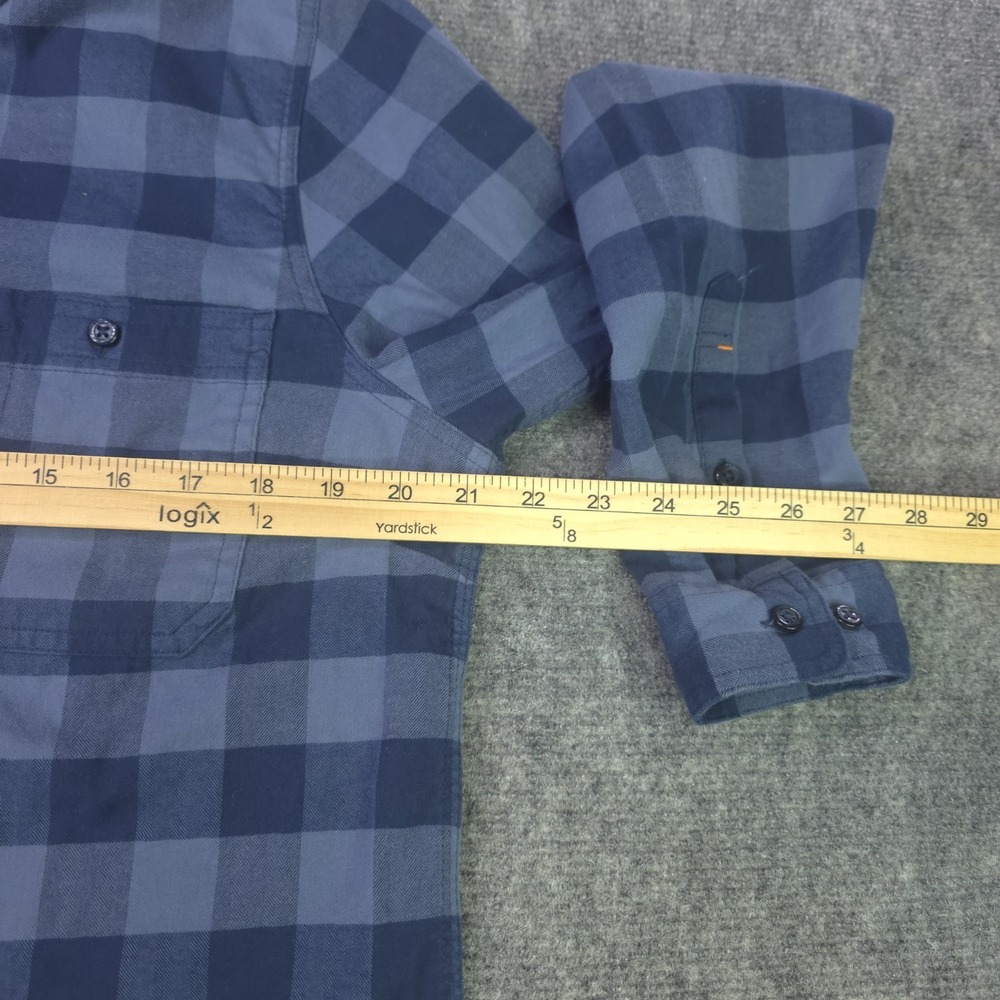 Orvis Shirt Womens Large Flannel Blue Plaid Button Up Stretch Long Sleeve - Picture 4 of 8
